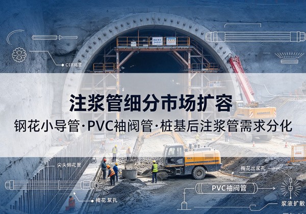 城北注浆管细分市场扩容，隧道钢花小导管、PVC 袖阀管、桩基后注浆管需求分化